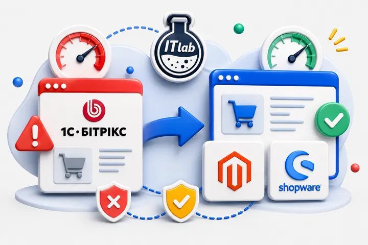 Ілюстрація міграції інтернет-магазину з 1С-Бітрікс на Magento або Shopware через ITlab